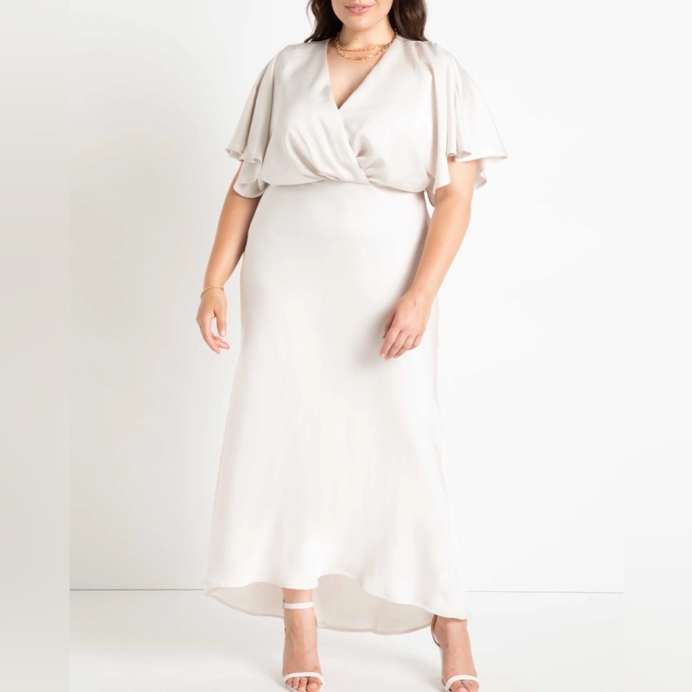ELOQUII Bridal Kimono Sleeve Maxi Dress